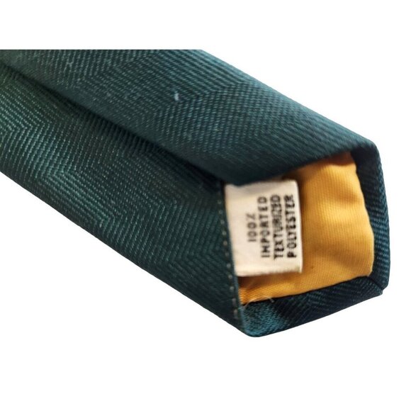Dark Green Polyester Textured Men's Tie RN 16861 Union Made, ACWA #108 - Picture 3 of 10